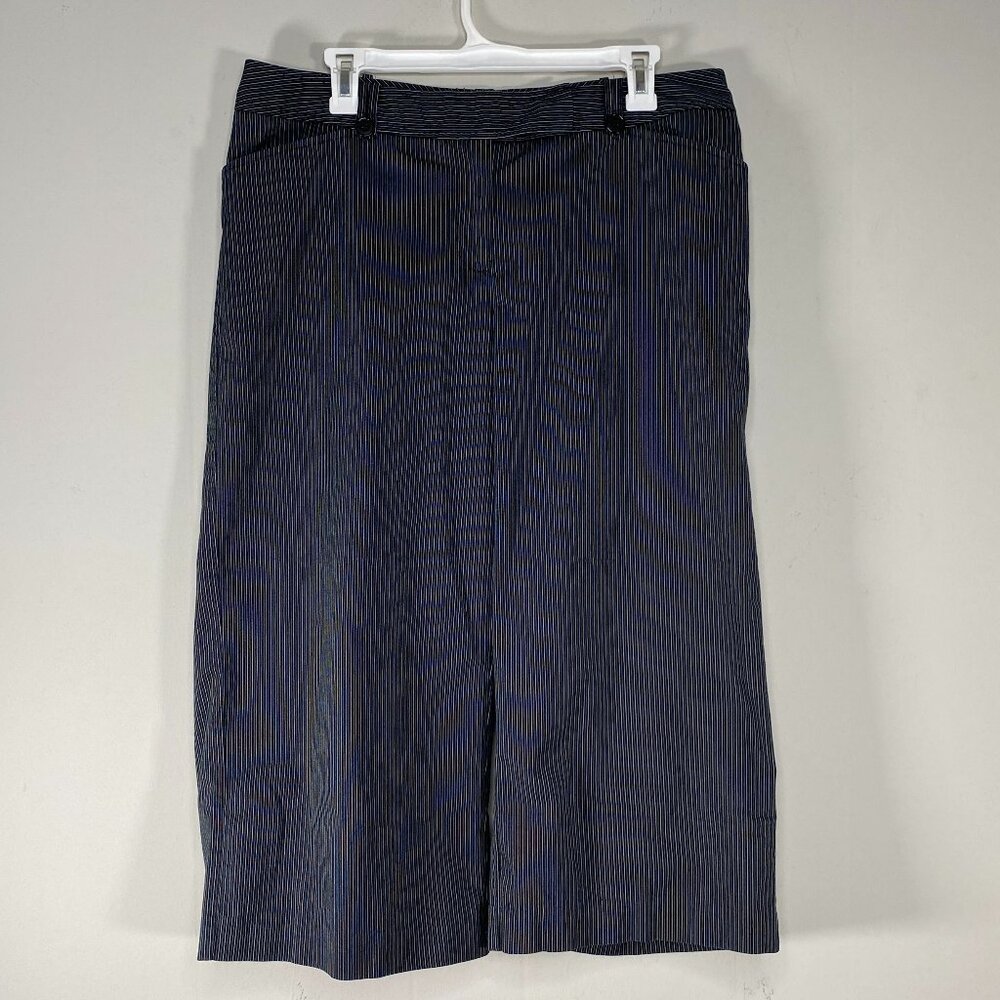 Worthington PETITE Capri Dress Pants Women's 14P MODERN FIT Black Striped Office